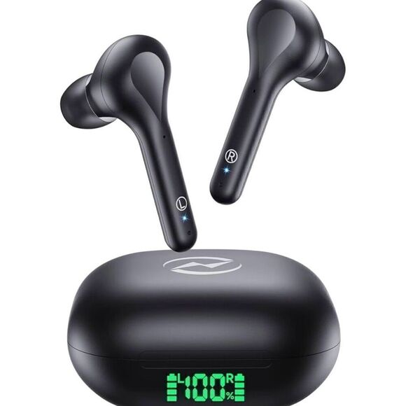 Wireless Earbuds Noise Cancelling 4 Mic Clear Call Bluetooth Headphones Wireless - Picture 1 of 6